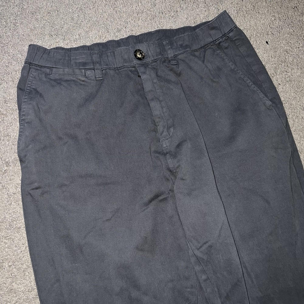 Cove USA Chino Pants Men's 34x32 Gray Stretch Waist Elastic Athleisure